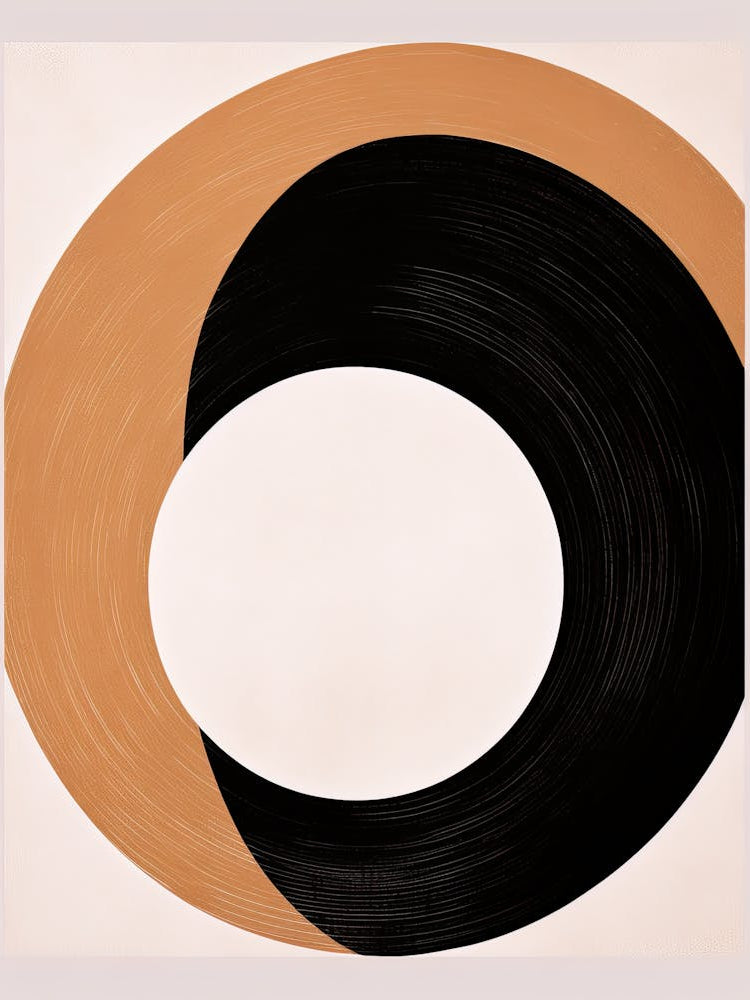 Bauhaus Serendipity: Beige Circular Echoes