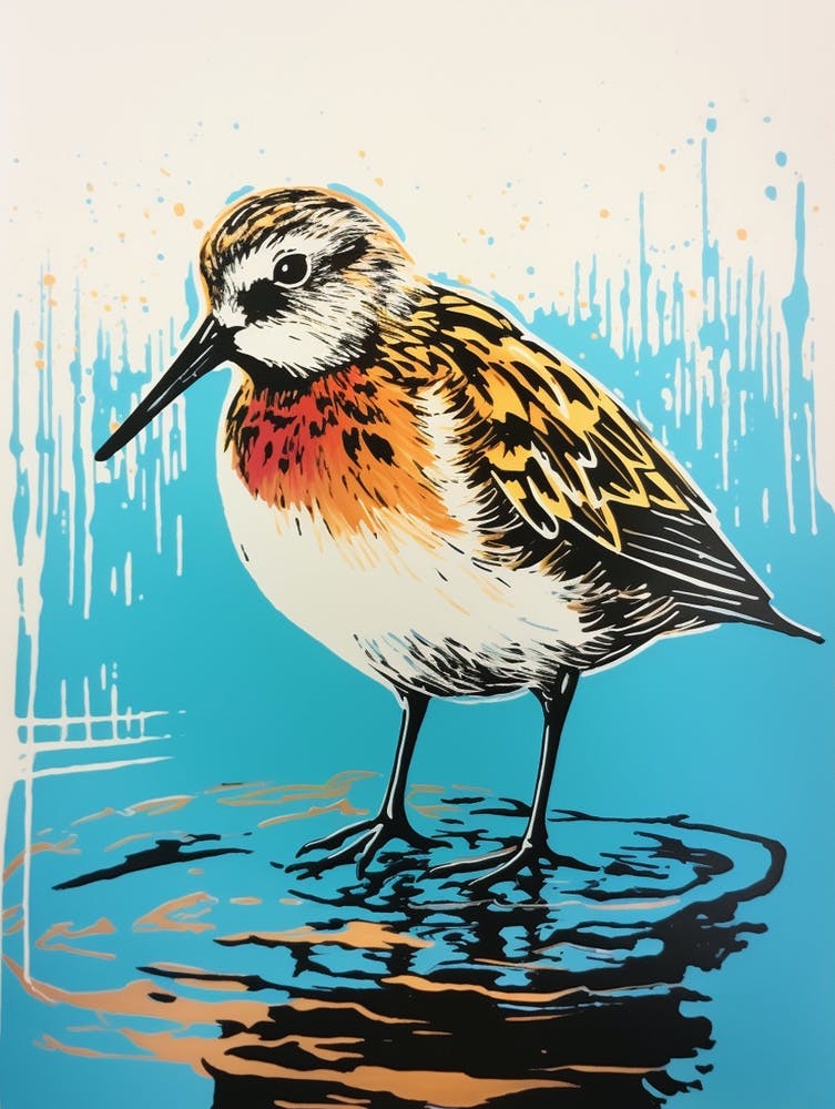 Vogel im Andy Warhol Stil Alpenstrandläufer 4