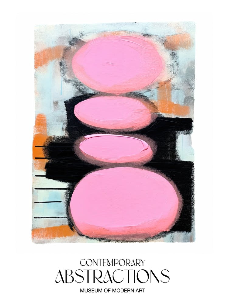 Pink Pop Painting Abstract 3 Exhibition Poster