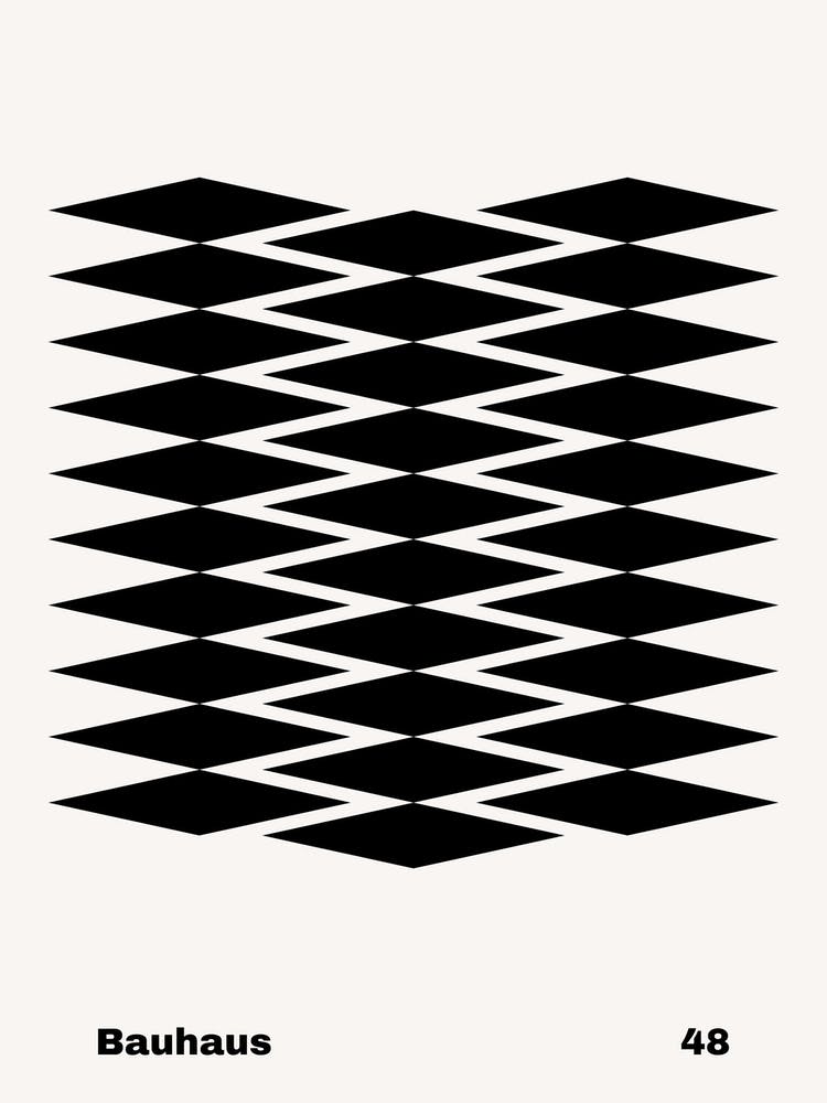 Geometric Bauhaus Poster B&W 48