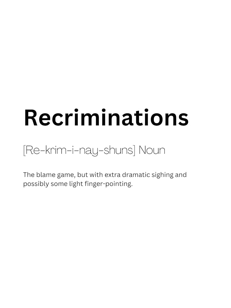 Recriminations Definition Meaning