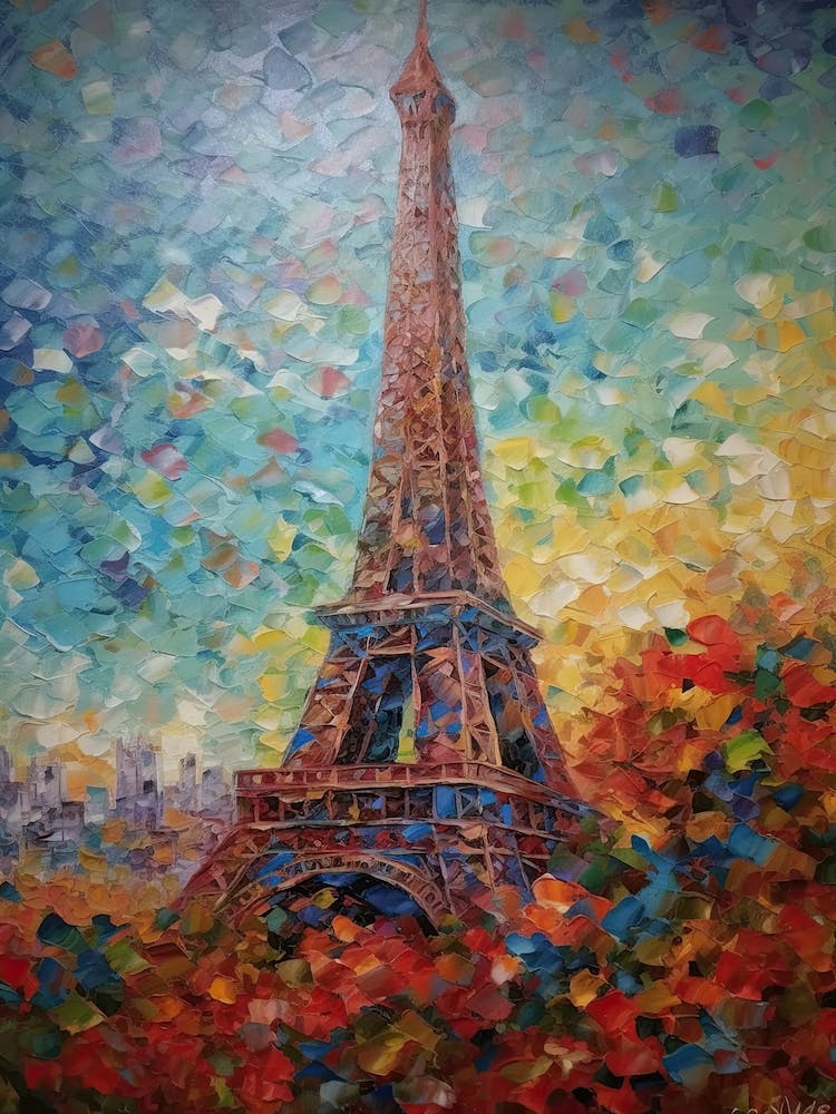Eiffel Tower Paris France Monet Style 4