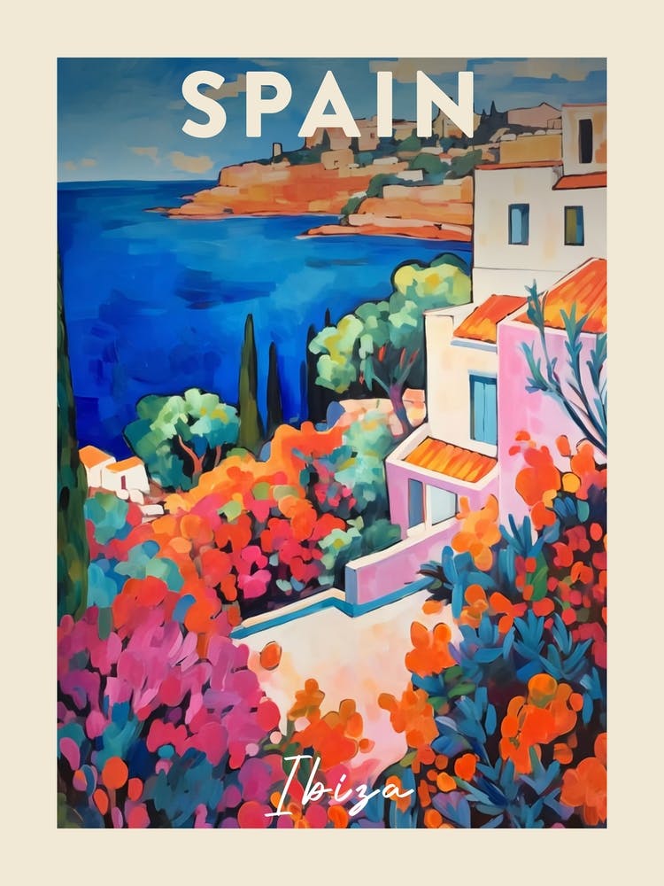 Ibiza Spain 8 Fauvist Painting  Travel Poster
