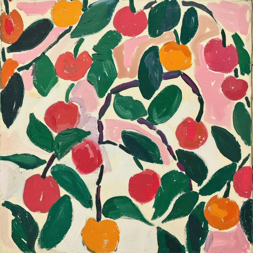 Summer Cherries Painting Matisse Style 7