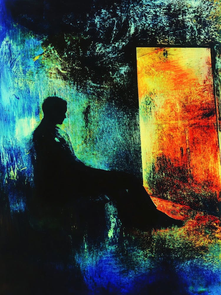 Man Sitting In A Doorway