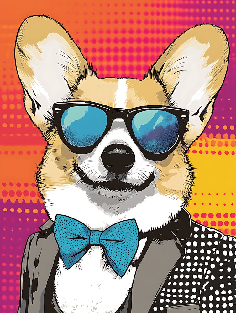 Super Cool Corgi Illustration Pop 17