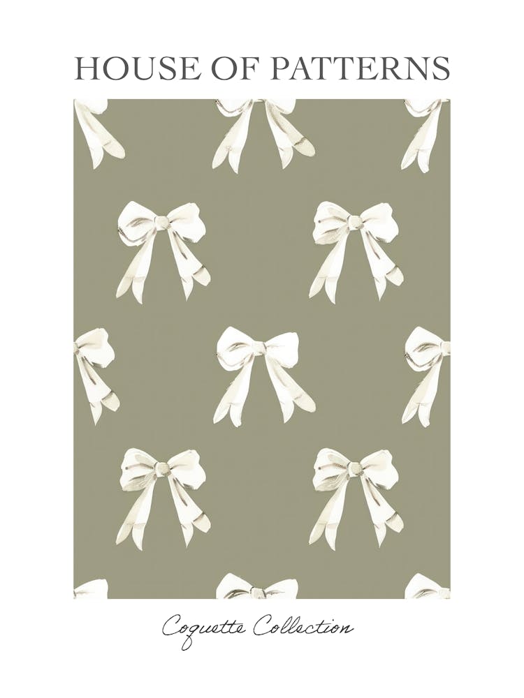 Sage Bows 2 Pattern Poster