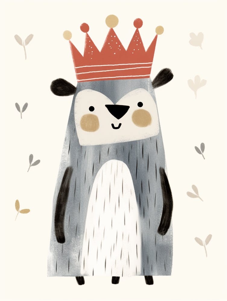 Little Raccoon 2 Wearing A Crown