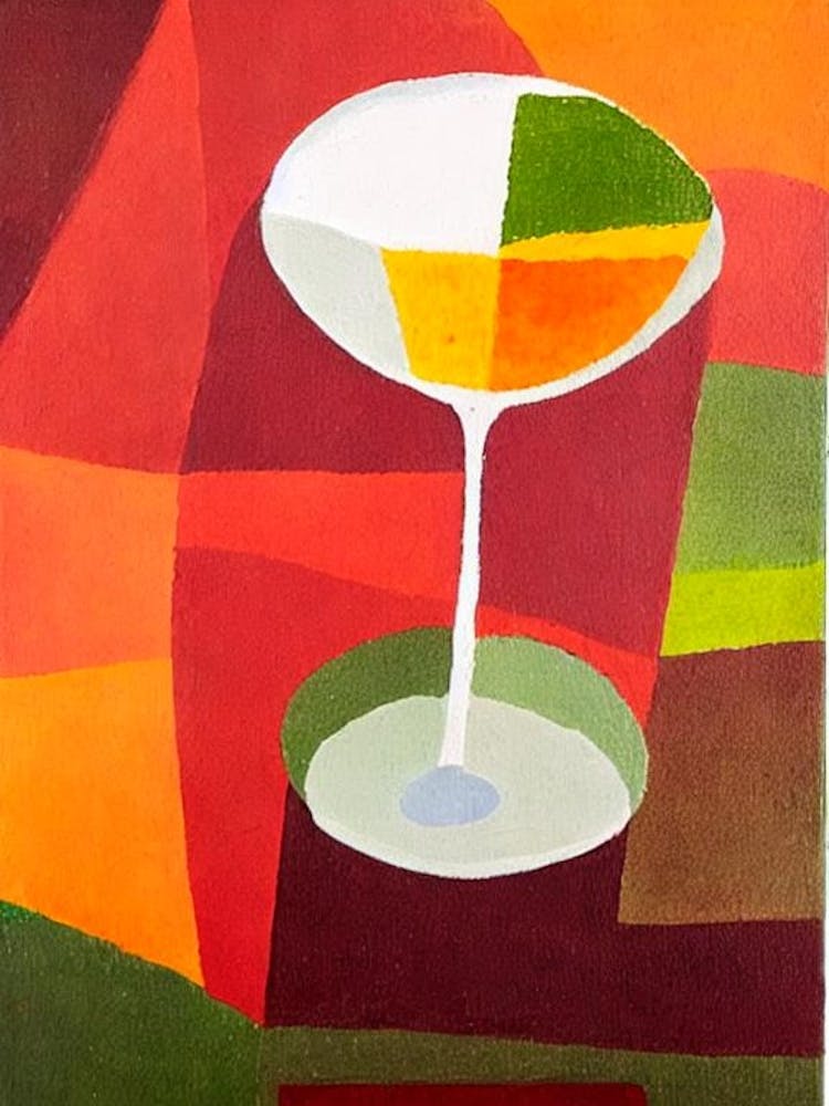 Dark And Stormy Paul Klee Inspired Abstract Cocktail Poster