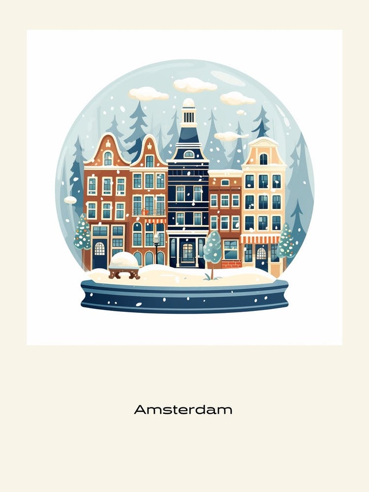 Amsterdam Netherlands 2 Snowglobe Poster