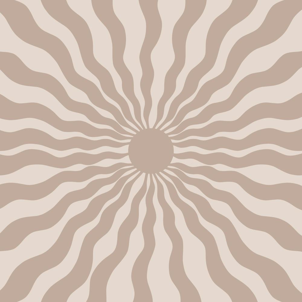 Sun Rays Beige Square