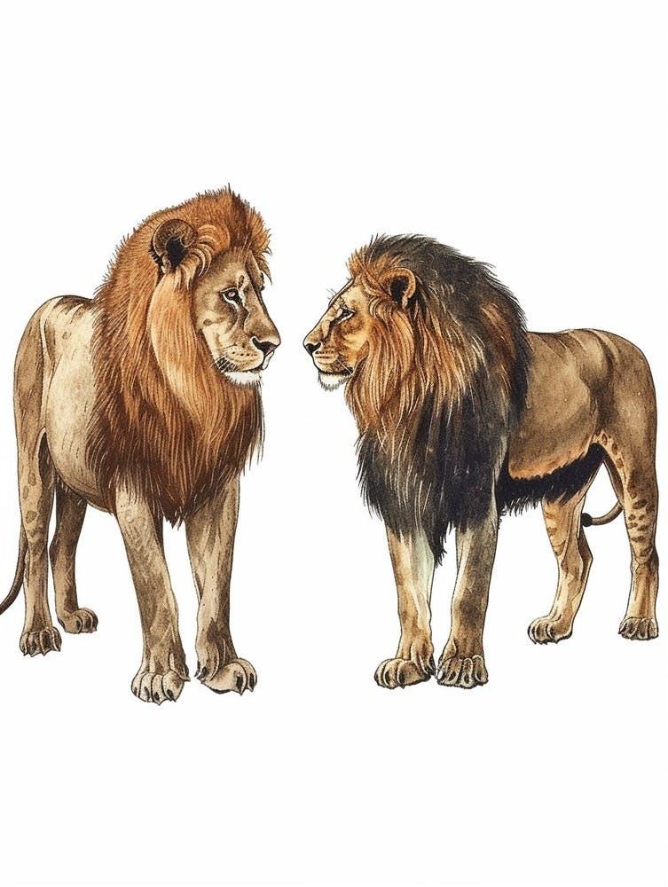 Clipart d'Interaction Lion de Barbarie 3