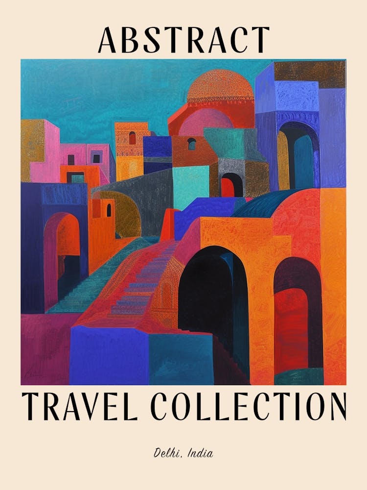 Abstract Travel Collection Poster Delhi India 4