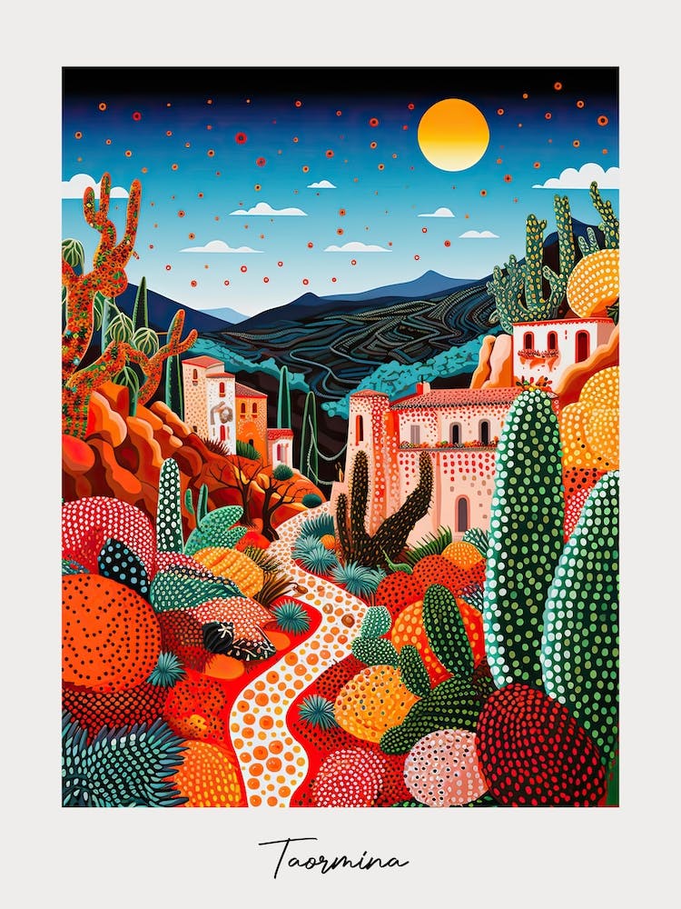 Poster Of Taormina, Italy, Illustration In The Style Of Pop Art 4