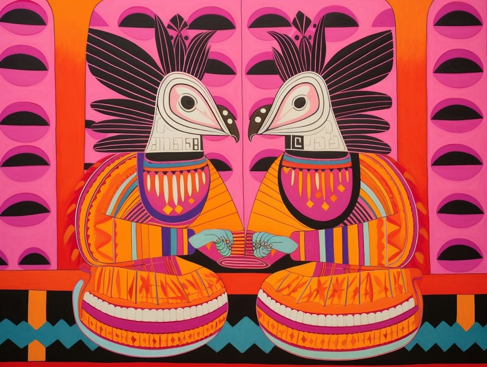 Armadillo 1 Folk Style Animal Illustration