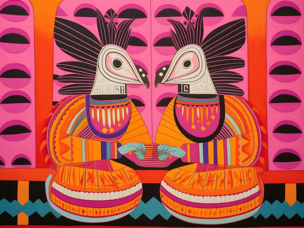 Armadillo 1 Folk Style Animal Illustration