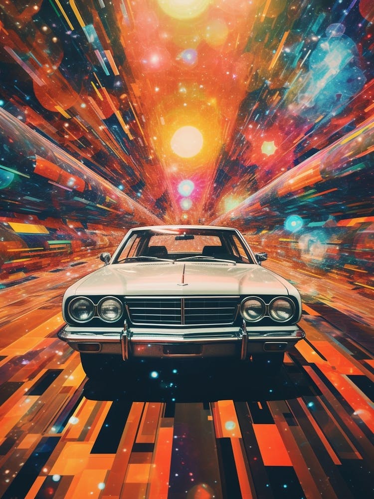 Classic Car Space Collage 1