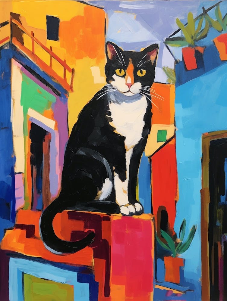 Painting Of A Cat In Essaouira Morocco 2