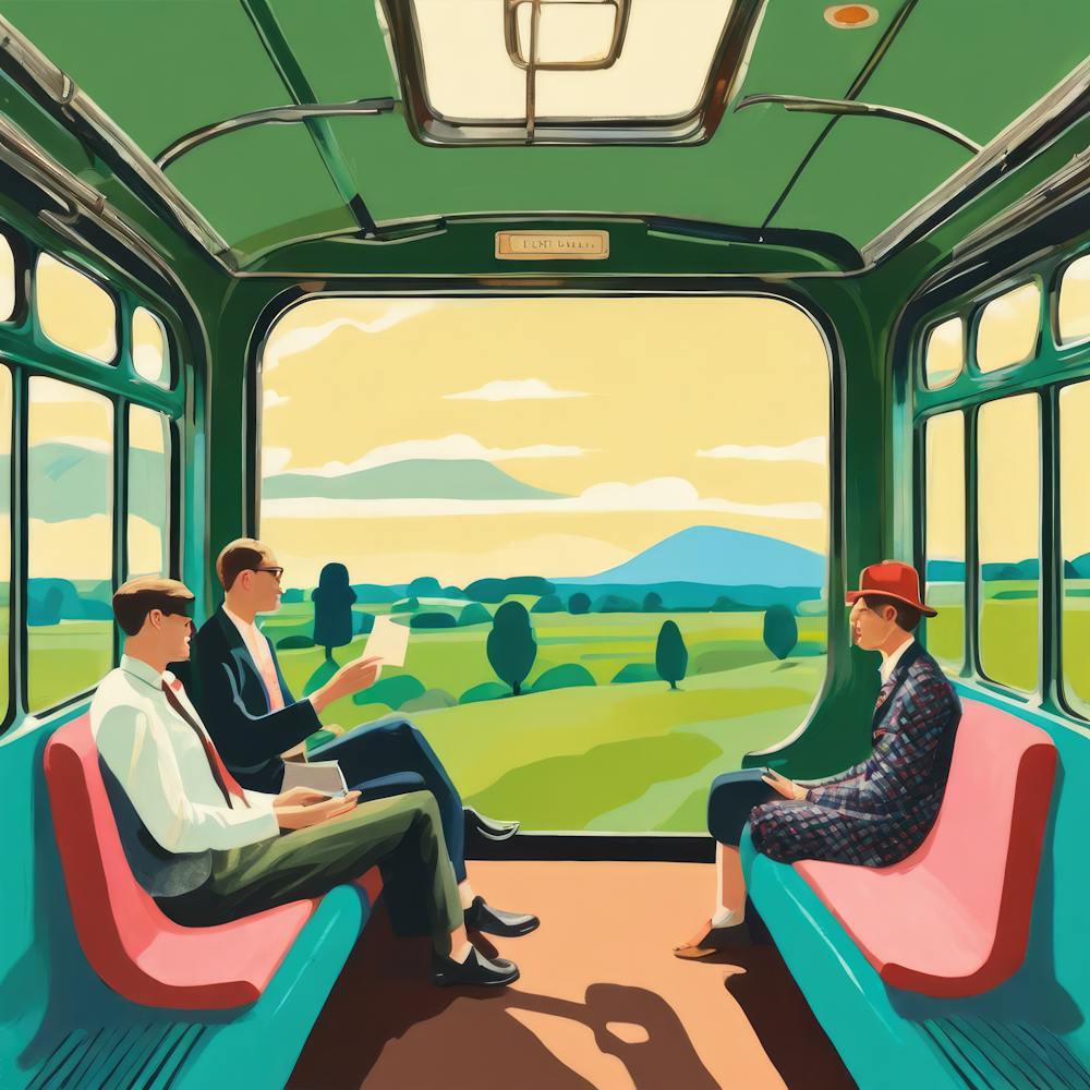 Vintage Train Journey Series: David Hockney Style 3