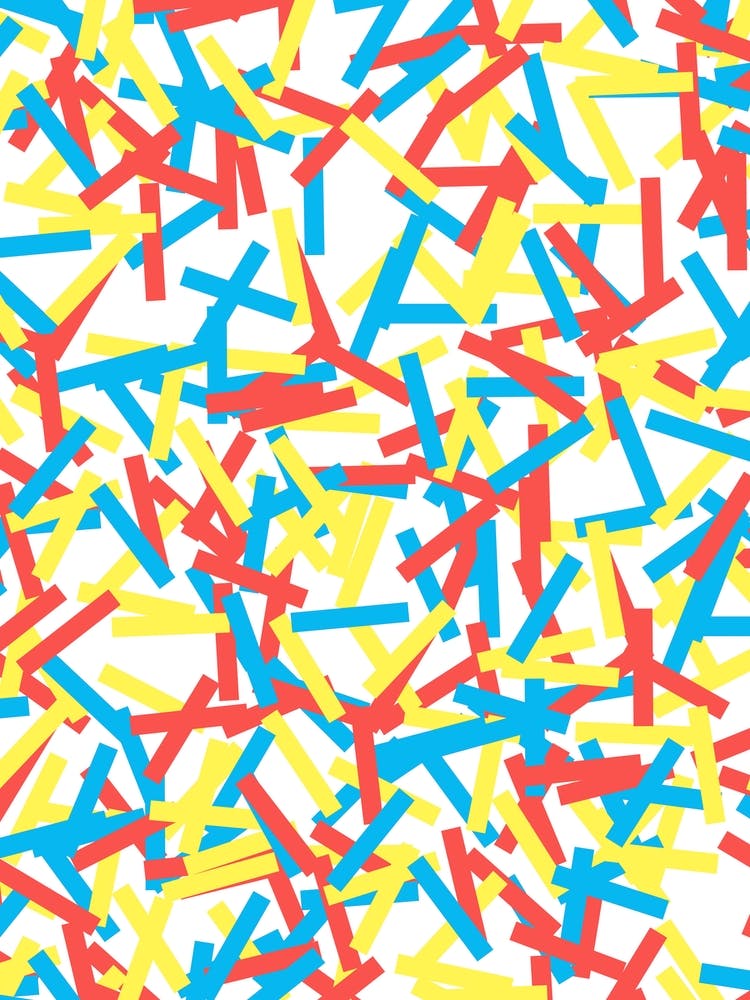 Confetti Party Red Yellow Blue