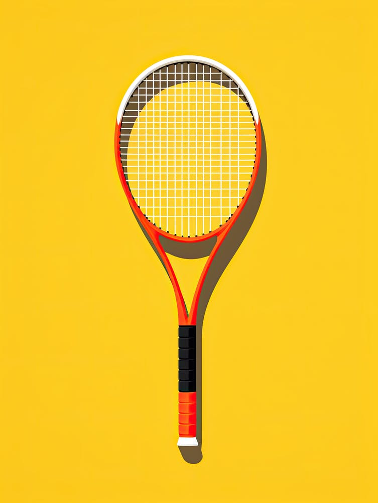 Tennis Racket On A Yellow Background