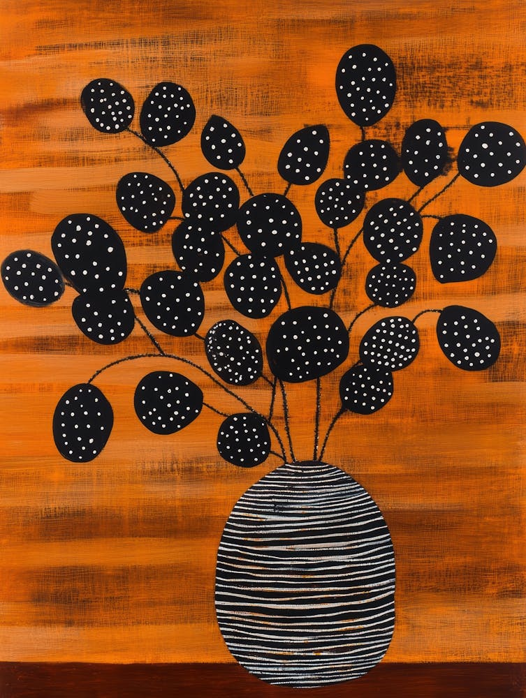 Black And White Flowers In A Vase