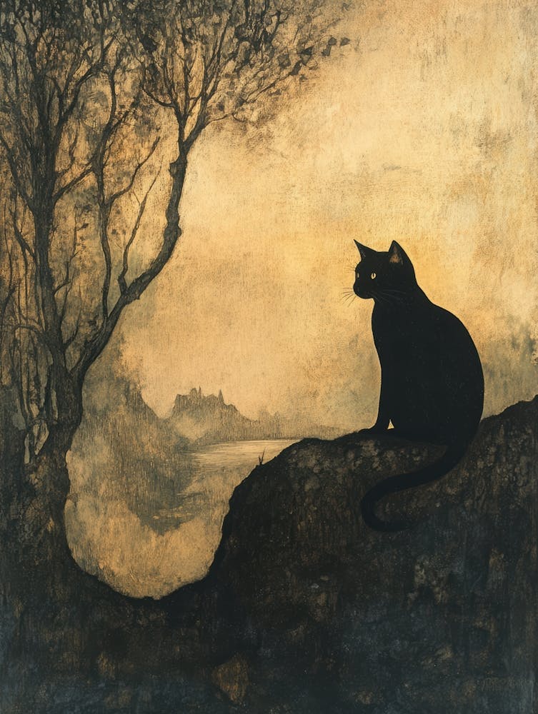 Cat At Dusk