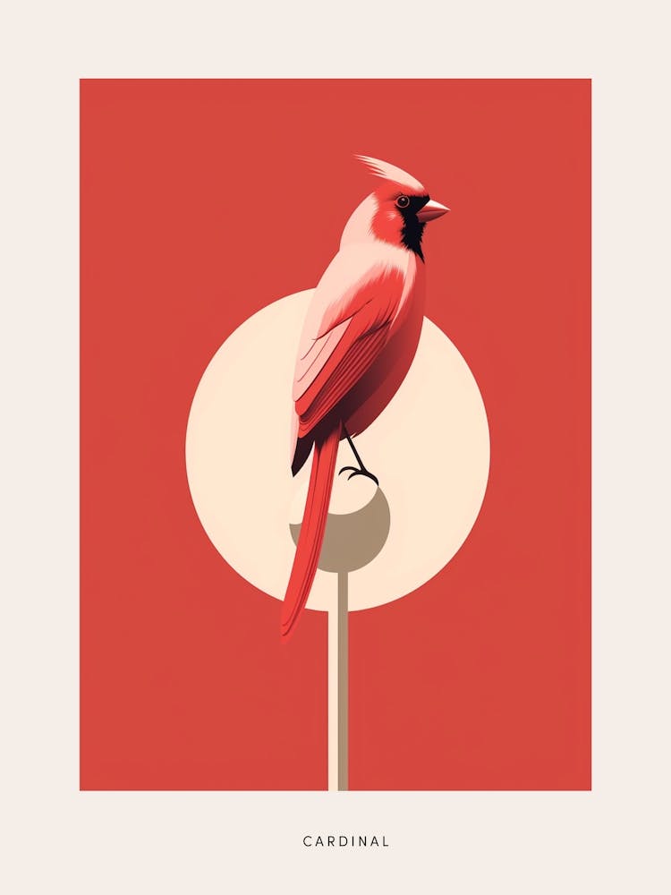 Minimalist Cardinal Bird Poster
