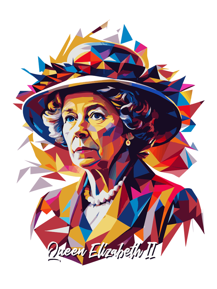 Queen Elizabeth II 01 Portrait WPAP Pop Art