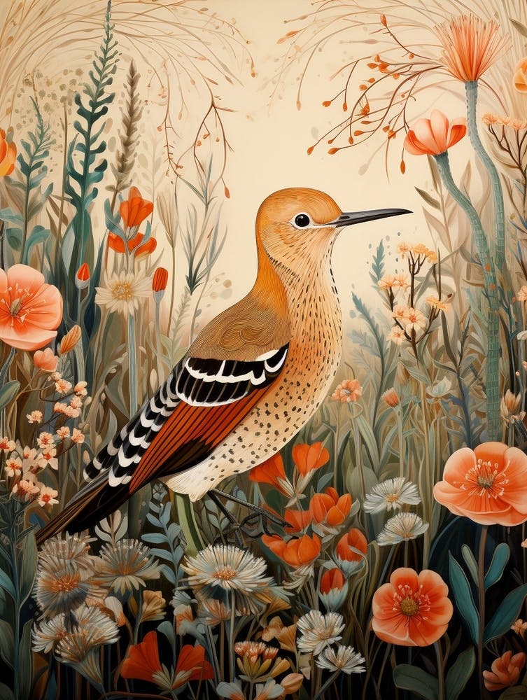 Hoopoe 4 Detailed Bird Painting