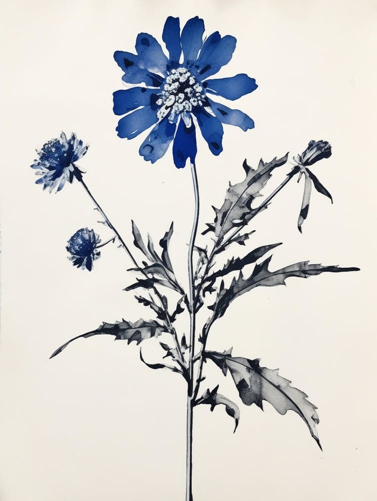 Blue Botanical Edelweiss