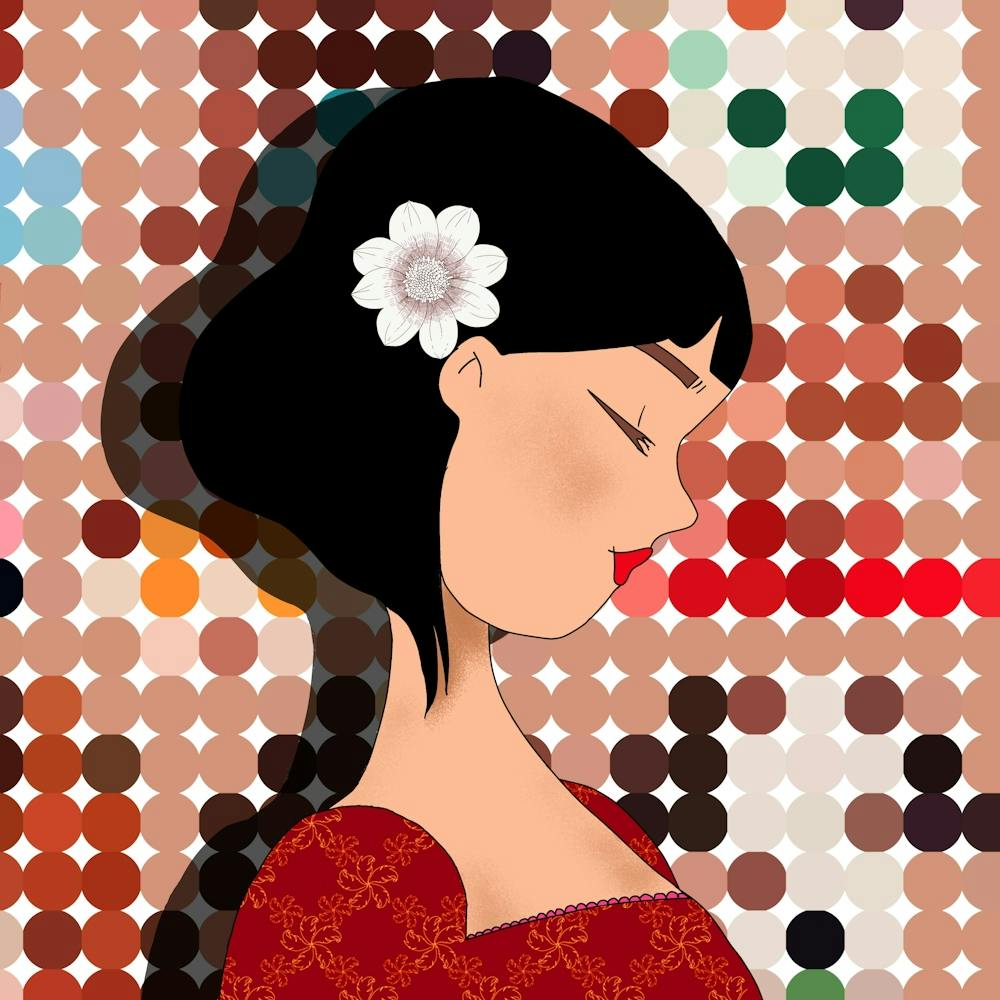 Asian Girl With Flower 1