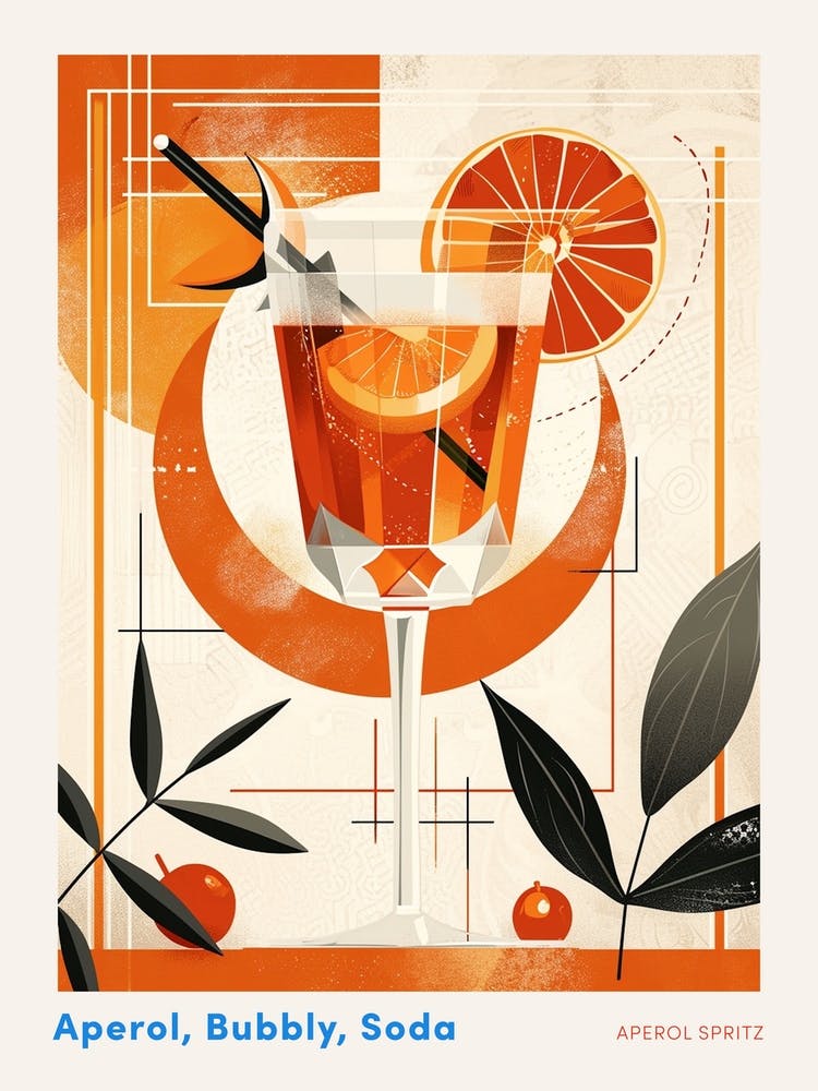 Art Deco Aperol Spirtz 2 Poster