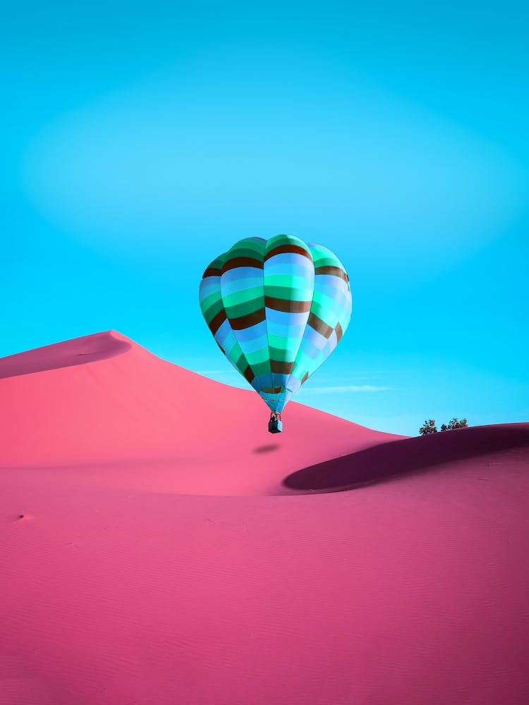 Hot Air Balloon In The Pink Desert