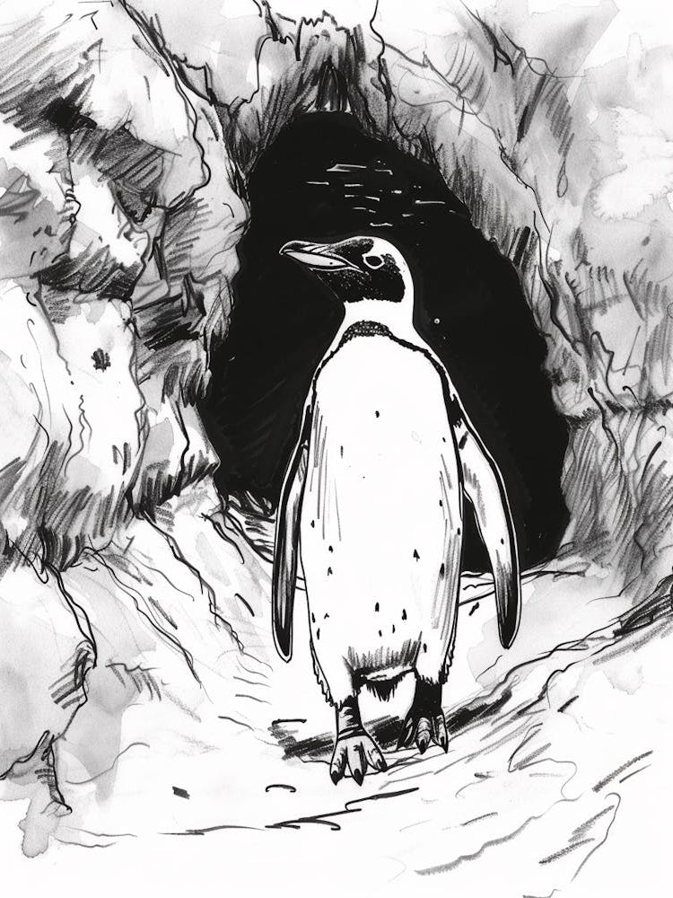 Emperor Penguin Exploring Underwater Caves 1