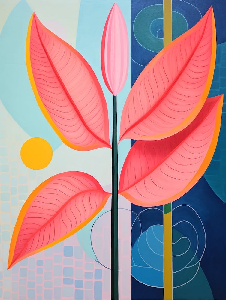 Heliconia 3 Hilma Af Klint Inspired Pastel Flower Painting