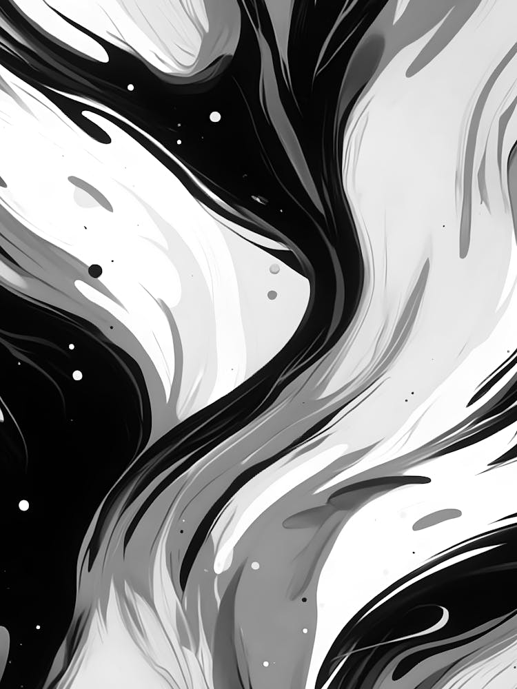 Abstract Black And White Painting 47