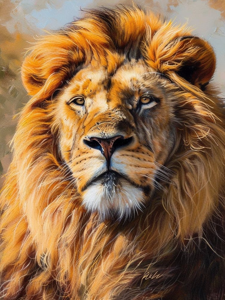 Barbary Lion Portrait Close Up 4