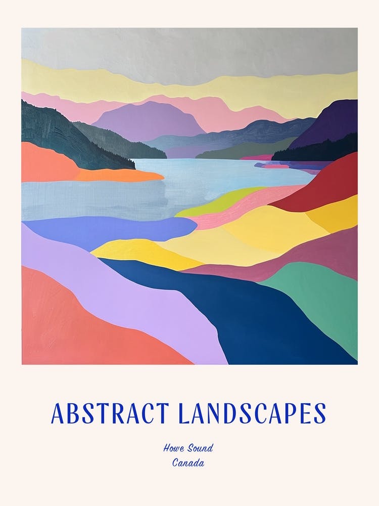 Colourful Abstract Vancouver Canada 4 Poster Blue