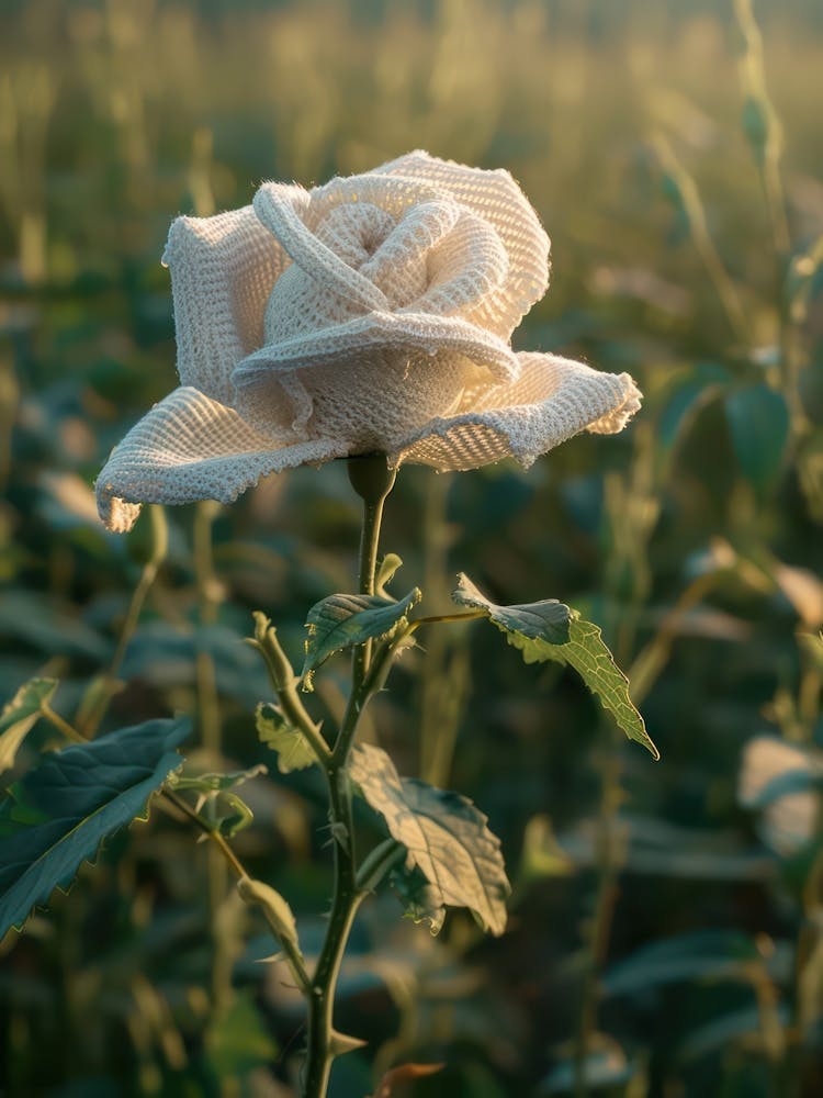 White Rose Knitted In Crochet 2