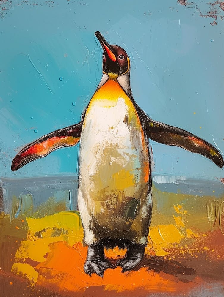 Galapagos Penguin Salisbury Plain Colour Block Painting 3