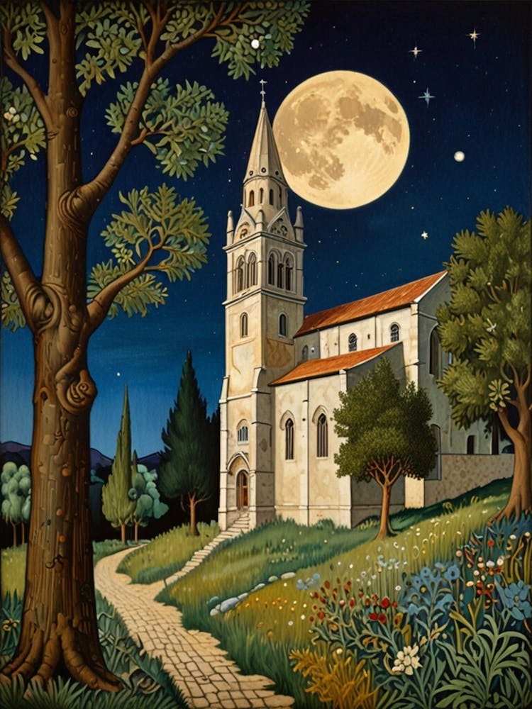 William Morris Church At Night 1