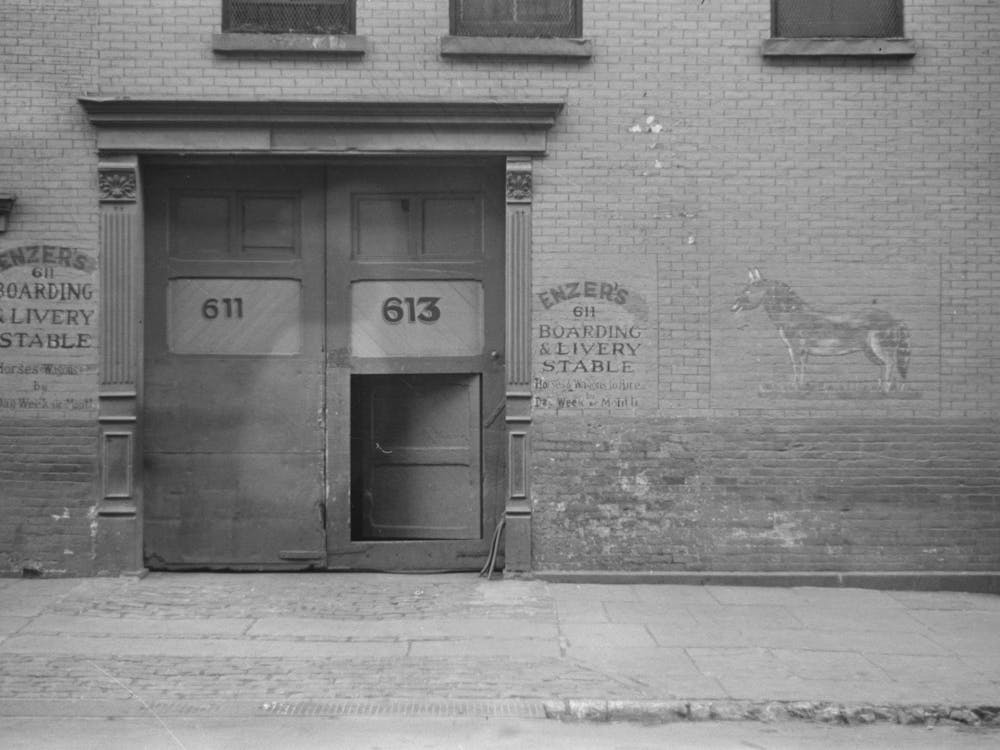 Front Of Livery Stable, East Side, New York City By Russell Lee