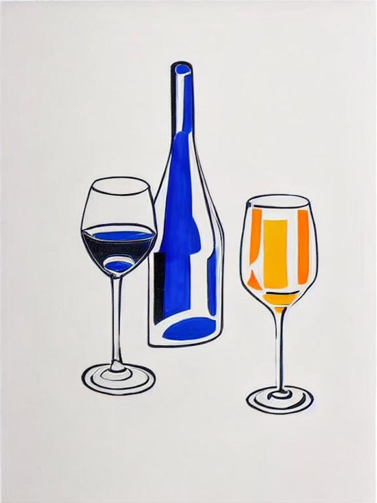 Falanghina Picasso Line Drawing Cocktail Poster