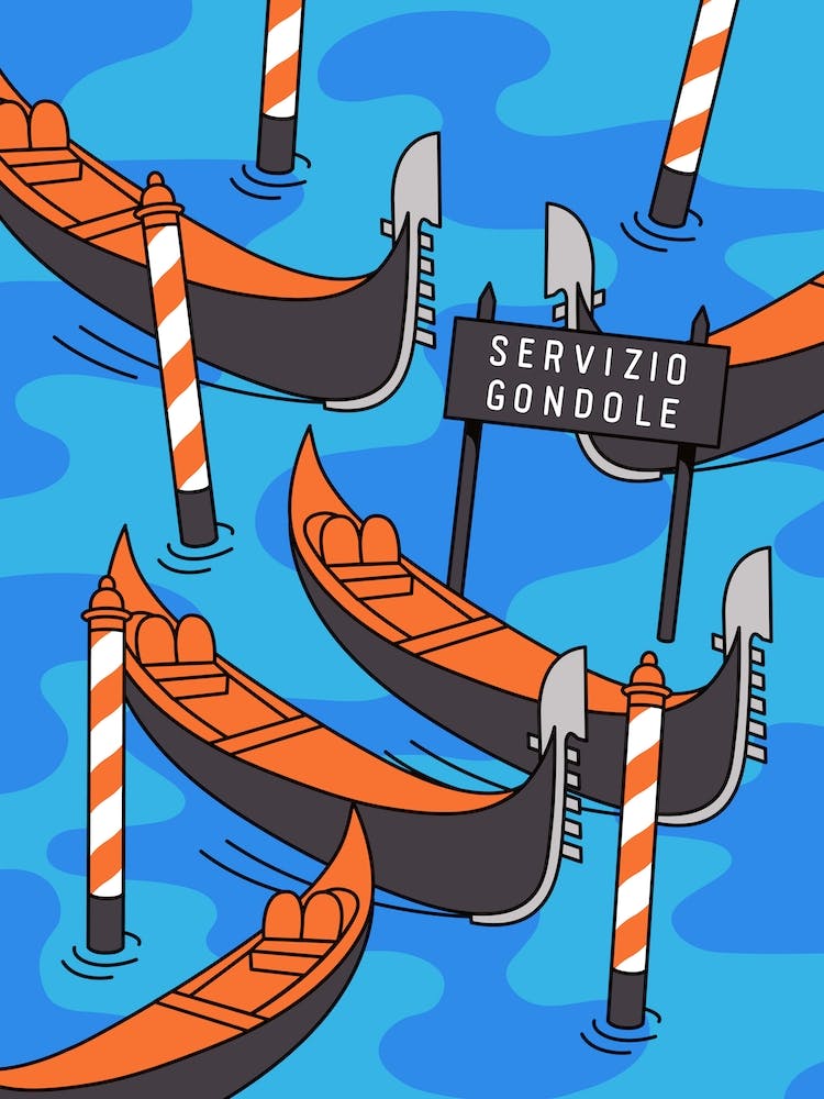 Colorful Venice Italy Gondola Travel Art World Traveller Europe