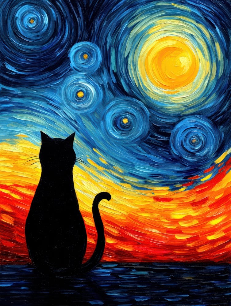 Starry Night Cat 1