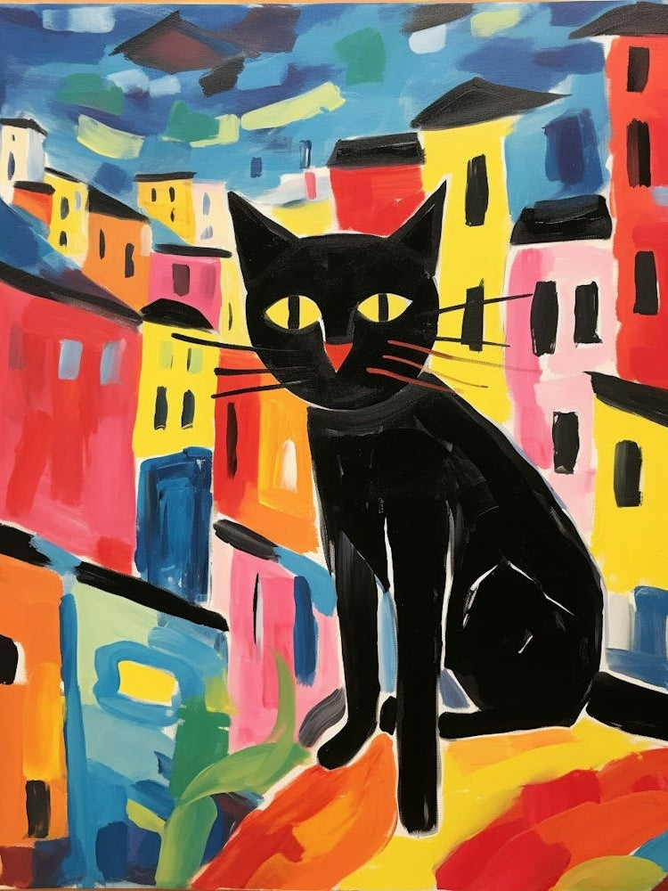 Painting Of A Cat In Girona Spain
