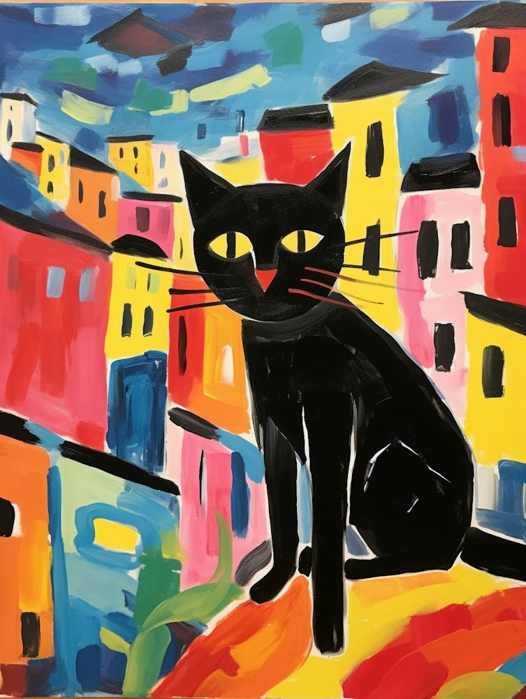 Painting Of A Cat In Girona Spain