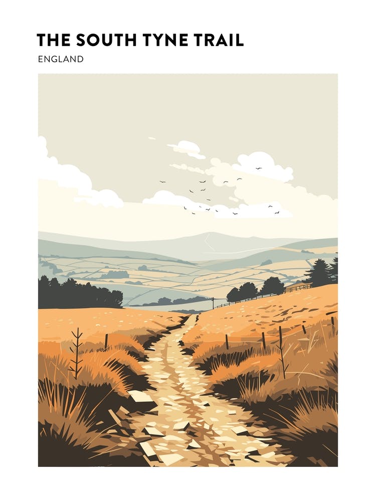 The South Tyne Trail England 2 Hiking Trail Landscape Poster