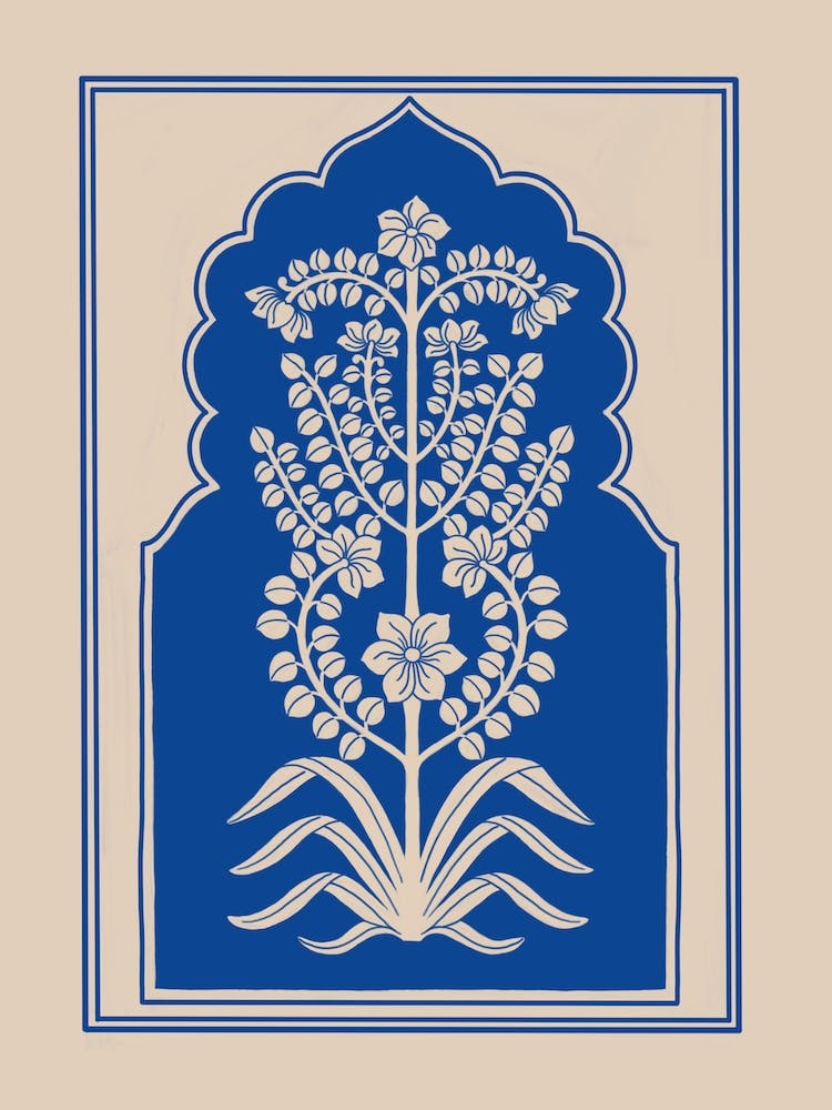 Blue And White Floral Design